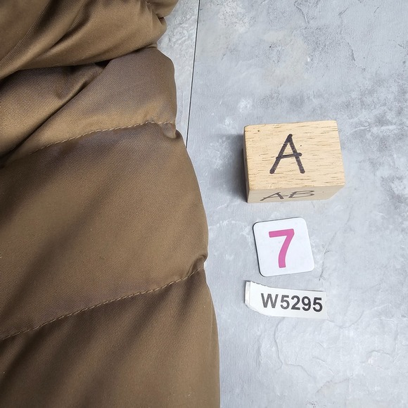 Down Puffer Jacket Womens S Tan Gold COLE HAAN Funnel Neck Asymmetric Prep 20x25 - Picture 14 of 14